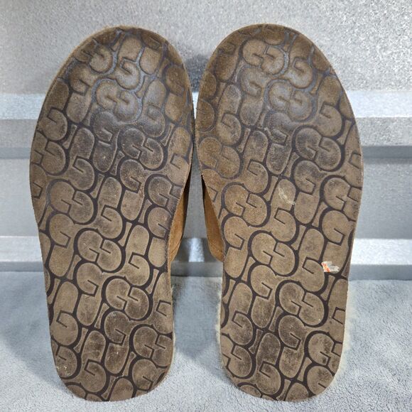 UGG Scuff Suede Slippers Chestnut Sheepskin Lined 5172 Women’s Sz 8 - Picture 11 of 12